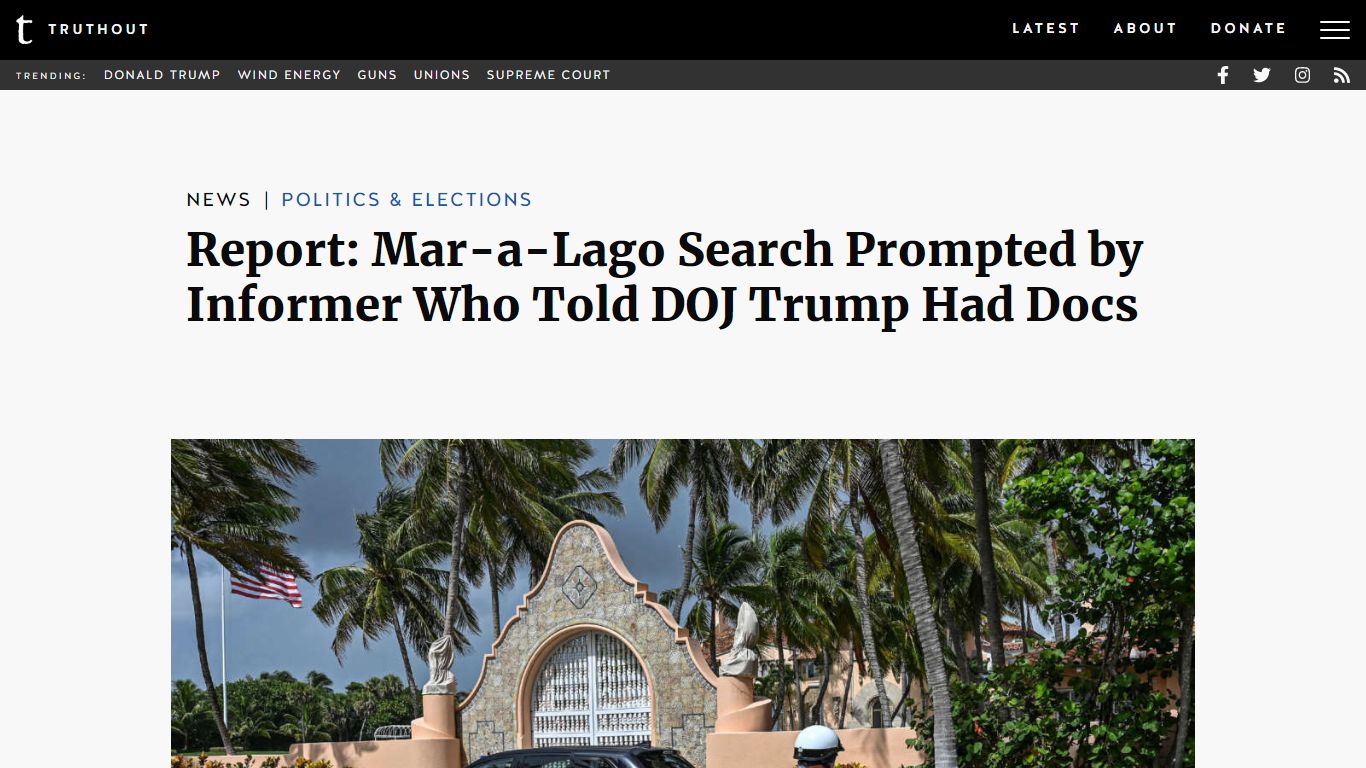 Report: Mar-a-Lago Search Prompted by Informer Who Told DOJ Trump Had ...